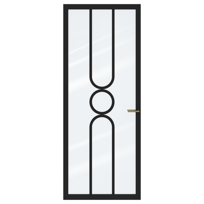 Binnendeur Skantrae SSL 14521 Blank Glas Zwart Gelakt
